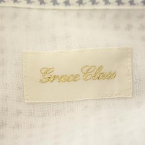 Grace Class 22SS シャツワンピース 半袖 ロング ワンピース ベルト付 36 S 白 グレー