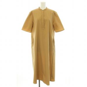 23SS プルーフ4wayタフタワンピース ひざ丈 バンドカラー 五分袖 比翼ボタン 4 M ベージュ