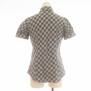 BURBERRY BLUE LABEL 伸縮性 チェック 半袖シャツ チュニック