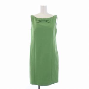 レディミニ リボン ワンピース ひざ丈 ノースリーブ 38 S 緑 グリーン 30296 /BM