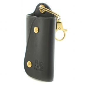 IL BISONTE オリジナルレザーキーケース 牛革 レザー ロゴ F 黒 ブラック