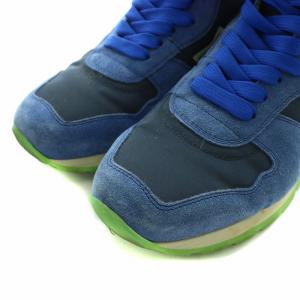 Atlantic Stars スニーカー シューズ ハイカット スエード レザー 27.5cm 青 ブルー 白 ホワイト 黄緑 /NW2