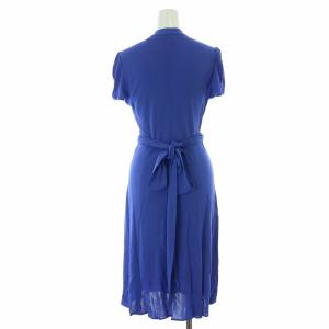 ISSA LONDON タグ付き ワンピース ロング 半袖 Vネック レーヨン 青 ブルー