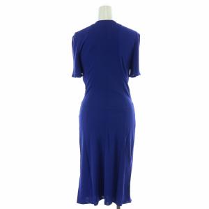 ISSA LONDON タグ付き ドレープワンピース ロング ミモレ カシュクール 半袖 Vネック UK6 青 ブルー 140400429