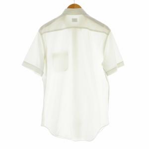 ARMANI COLLEZIONI ボタンダウンシャツ ワイシャツ 半袖 コットン 40 M 白 ホワイト /KU