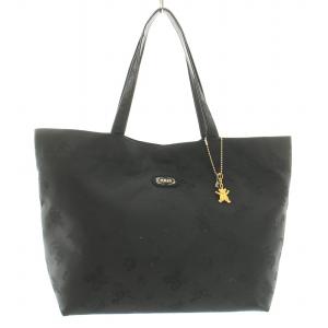 ハイジジャカード トートバッグ ハンドバッグ ロゴ くま クマ キーホルダー 総柄 黒 ブラック JHE-181656