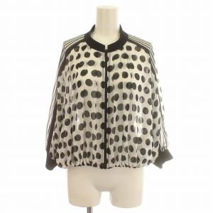 シアージャケット ドット 水玉 ブルゾン 38 M 白 黒 /G