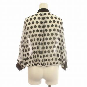 TRUNK シアージャケット ドット 水玉 ブルゾン 38 M 白 黒 /G