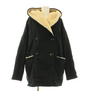 ジャケット アウアー フード ボア ダブル S 黒 ブラック /BB