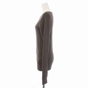 Deuxieme Classe リブ ニット セーター 長袖 ボートネック ウール F 茶 ブラウン 18-080-560-0076-3-0