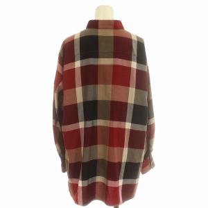 BLUE LABEL CRESTBRIDGE シャツ ブラウス 長袖 チェック 38 M 赤 ボルドー