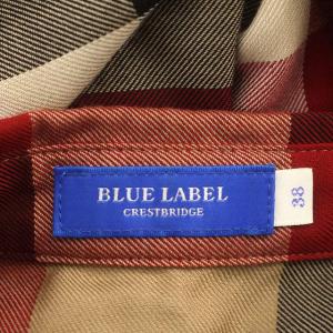BLUE LABEL CRESTBRIDGE シャツ ブラウス 長袖 チェック 38 M 赤 ボルドー