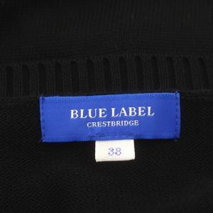 BLUE LABEL CRESTBRIDGE ニット カットソー フリル チェック 長袖 38 M 黒 ブラック