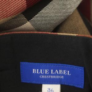 BLUE LABEL CRESTBRIDGE スカート ロング チェック ベルト フレアスカート 36 S 赤 黒