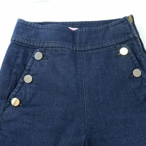 kate spade new york デニムパンツ ジーンズ ハイウエスト サイドジップ 0 XS 紺 ネイビー