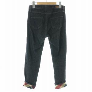 BLUE LABEL CRESTBRIDGE デニムパンツ ジーンズ ロールアップ チェック柄 36 S 黒 ブラック 赤 レッド