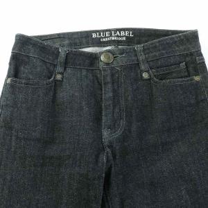 BLUE LABEL CRESTBRIDGE デニムパンツ ジーンズ ロールアップ チェック柄 36 S 黒 ブラック 赤 レッド