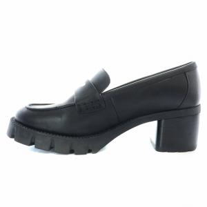 COACH COLLEEN コリーン ローファー レザー チャンキーヒール 7C 24cm 黒 ブラック CC948