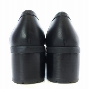 COACH COLLEEN コリーン ローファー レザー チャンキーヒール 7C 24cm 黒 ブラック CC948