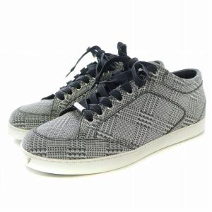 JIMMY CHOO MIAMI スター スニーカー ローカット グリッター チェック 星柄 38 25cm グレー