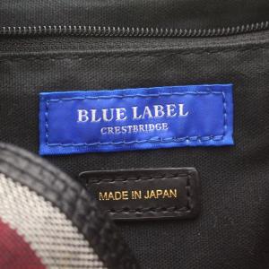 BLUE LABEL CRESTBRIDGE ショルダーバッグ 巾着 チェック 2WAY キャンバス 赤 黒