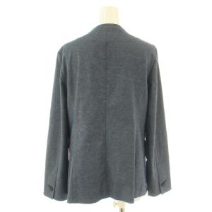 UNTITLED ノーカラージャケット 麻 リネン混 ノーベント 3 L 紺 ネイビー /XK