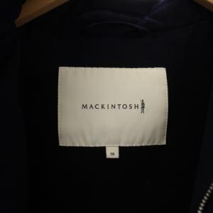 MACKINTOSH ダウンジャケット ジップアップ フード ウール 38 M 紺 ネイビー