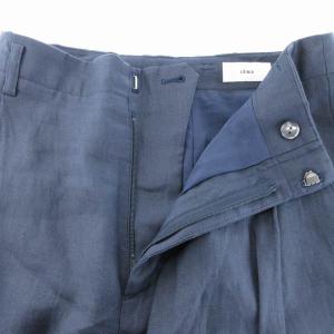 IENA 23SS フレンチリネンセミワイドパンツ 麻 34 XS 紺 ネイビー 23030900576010