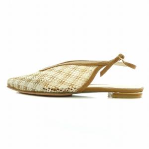 Mame Kurogouchi サンダル フラット メッシュ 23.5cm ベージュ ホワイト