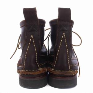 YUKETEN ショートブーツ モカシン レースアップ レザー 27?p 茶 ブラウン