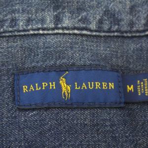 RALPH LAUREN デニム シャツワンピース 長袖 ロング ワンピース M 青 ブルー