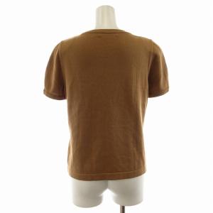 FOXEY NEW YORK COLLECTION ニット カットソー 絹 シルク 半袖 40 M 茶 ブラウン