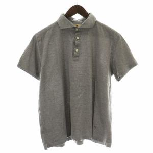 ポロシャツ 半袖 ハーフボタン 鹿の子 ホリゾンタルカラー ワイド XL 茶 ブラウン /NW25