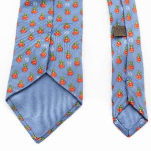LOEWE ネクタイ レギュラータイ 総柄 トマトモチーフ 紺 ネイビー 赤 レッド