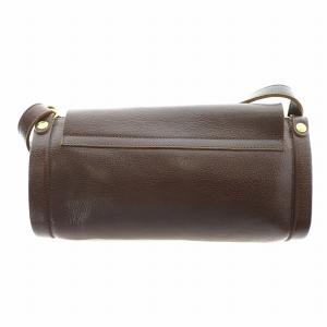 IL BISONTE ショルダーバッグ 筒型 レザー 茶 ブラウン