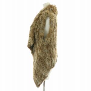 YVES SALOMON ベスト ジレ ラビットファー 38 M ベージュ