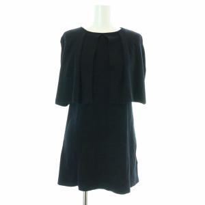 CELFORD 22SS ケープニットプル&パンツ セットアップ 上下 カットソー 五分袖 テーパードパンツ 36 S 黒 ブラック CWNO221068