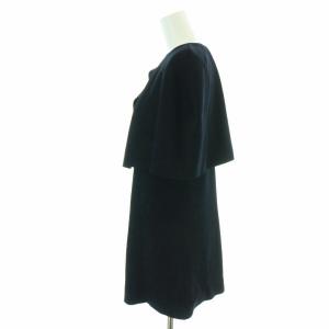 CELFORD 22SS ケープニットプル&パンツ セットアップ 上下 カットソー 五分袖 テーパードパンツ 36 S 黒 ブラック CWNO221068