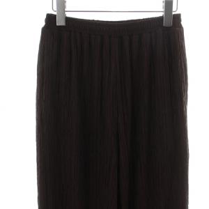 BEAUTY&YOUTH UNITED ARROWS ジャカードプリーツ ワイドパンツ ウォッシャブル イージーパンツ スラックス ウエストゴム M 茶 ブラウン