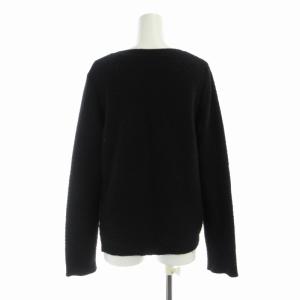 FOXEY ニット セーター ショート丈 サイドジップ カシミヤ混 Vネック 長袖 40 黒