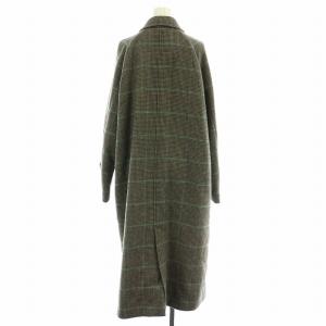 JOURNAL STANDARD relume 22AW ウールビーバーステンカラーチェックコート ロング シングル 38 M 茶 ブラウン グレー 緑 グリーン 22020462106030