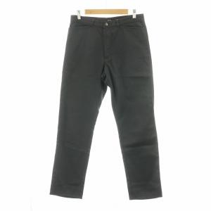 ストレートパンツ ジッパーフライ ロゴボタン W32L34 M グレー