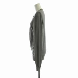 ENFOLD カーディガン ニット 絹 シルク クルーネック 長袖 38 M グレー