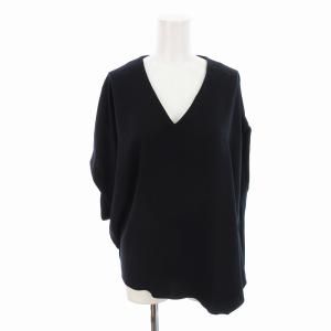 ENFOLD シャツ ブラウス アシメ Vネック ドルマンスリーブ プルオーバー 38 M 紺 ネイビー