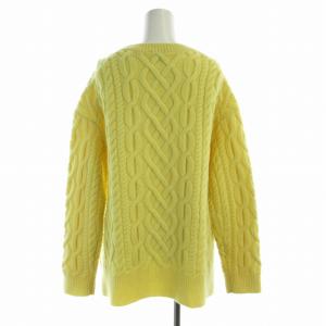 UNITED ARROWS UWSC ケーブル クルーネック ニット セーター プルオーバー 長袖 F 黄 イエロー