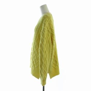 UNITED ARROWS UWSC ケーブル クルーネック ニット セーター プルオーバー 長袖 F 黄 イエロー