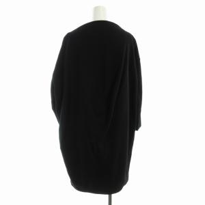 ENFOLD ワンピース ミモレ ロング ボートネック ビックシルエット 七分袖 36 S 黒 ブラック