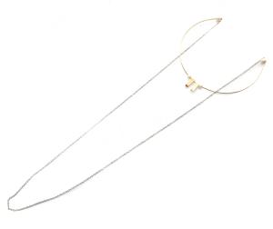 ENFOLD ネックレス 2連 チェーン フェイクパール プレート ゴールドカラー シルバーカラー