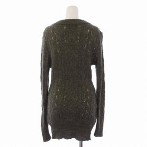 HYSTERIC GLAMOUR ニット カーディガン 長袖 ロング Vネック ラメ ウール アルパカ ナイロン F 緑 グリーン