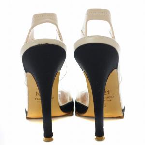 N°21 パンプス ストラップ ポインテッドトゥ ハイヒール 35 22cm 黒 ブラック クリア /KU D